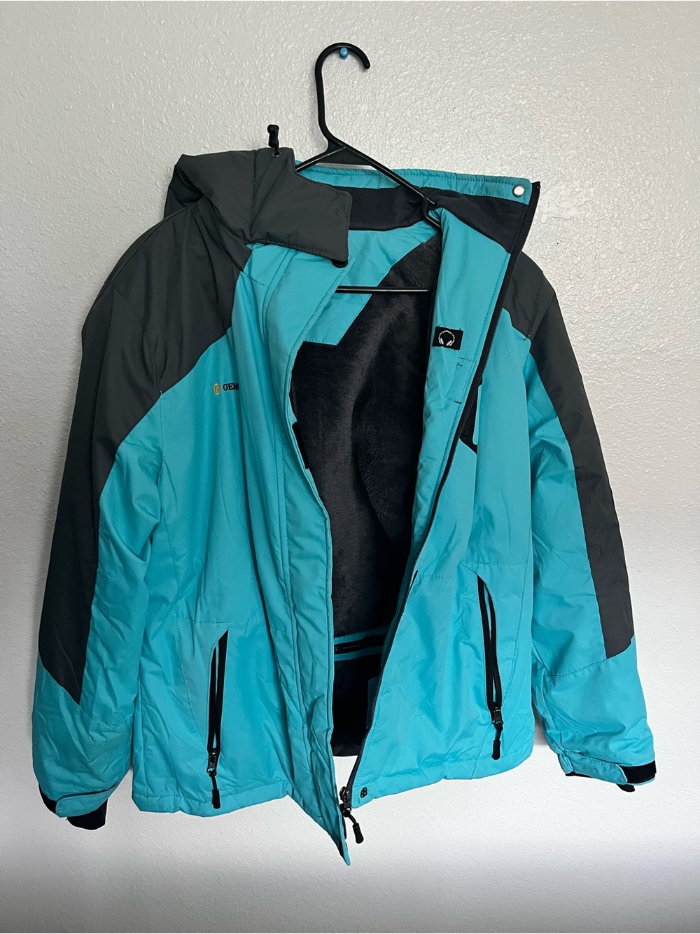 Teal and Black Insulated Ski Jacket